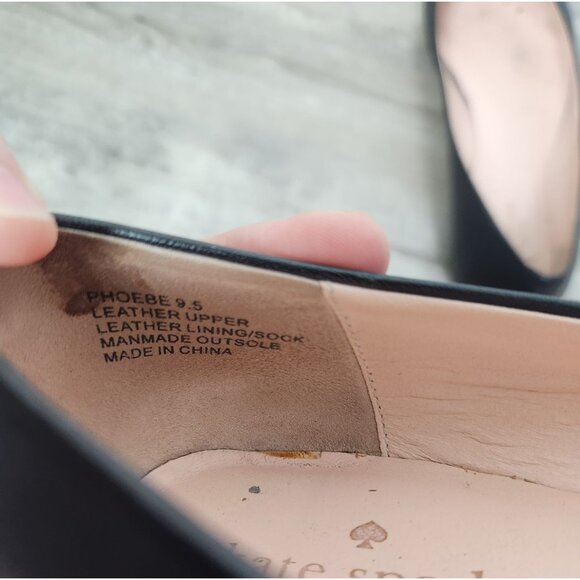 Kate Spade Women's Sz. 9.5 Phoebe Black Leather Ballet Flats - Picture 4 of 8